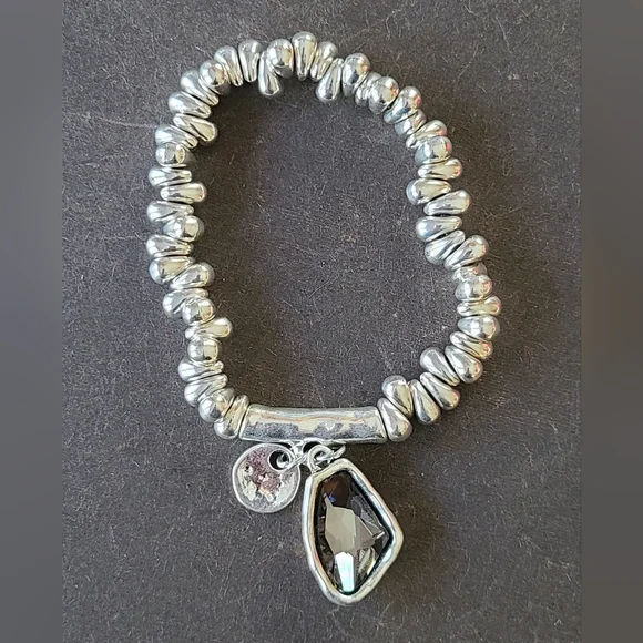 STALAGMITA • Bohemian Bracelet with Swarovski Smoked Gray Crystal